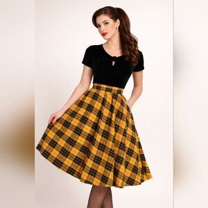 Yellow Plaid Women's Skirt